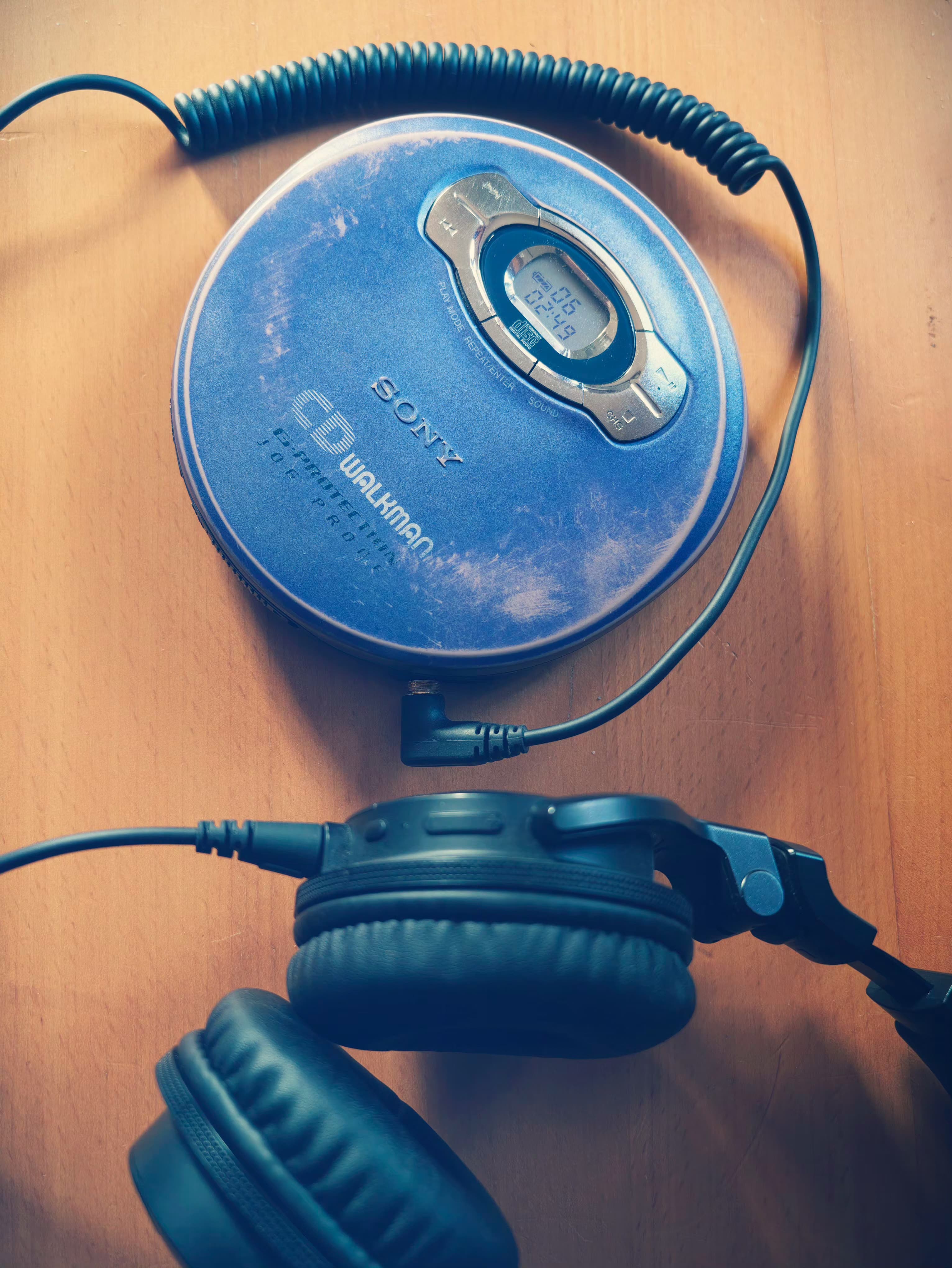 vintage sony cd walkman and headphones